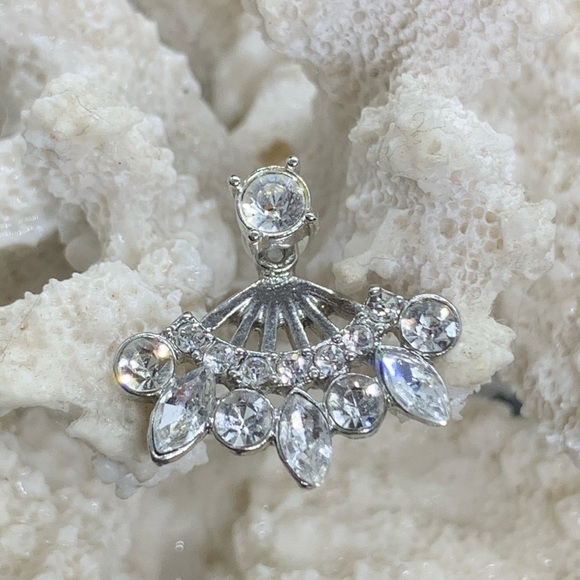 Rhinestone Crown Ear Jackets EUC - Picture 2 of 5